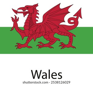 The Welsh dragon flag is a red dragon on a green and white background. It is a symbol of Wales and its culture.