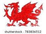 The Welsh Dragon isolated over a white background with grunge
