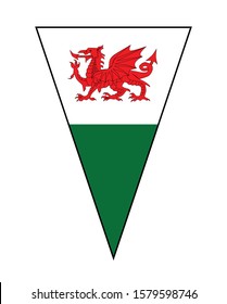 The Welsh Flag As Part Of A Bunting