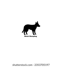Welsh Sheepdog dog silhouette dog breeds pet animals