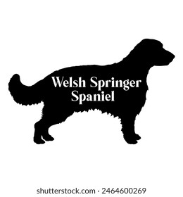 Springer Spaniel galés. Perro silueta perro razas logo perro monograma Vector