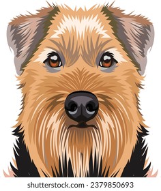  Welsh Terrier Dog Face isolated vector illustration