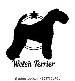 Welsh Terrier dog silhouette,  dog, dog breeds, logo, vector, silhouette, logo design, animal, illustration, icon, sign, design, black,  symbol, pet