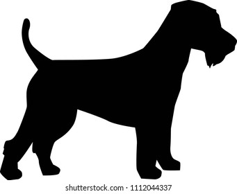 Welsh Terrier silhouette real in black