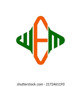 WEM letter logo creative design with vector graphic