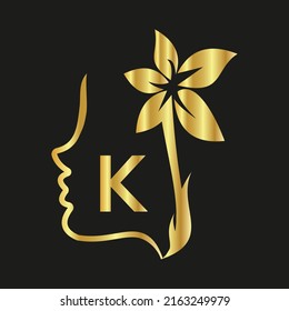 weman logo in the  K   Vector design template elements for your application or company identity.with weman circle
 letter Reverse icon . illustration can be used for web and mobile graphic design, log
