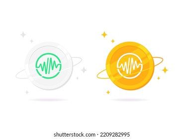 WEMIX coin flat icon isolated on white background.