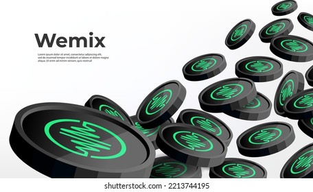 WEMIX cryptocurrency concept banner background.