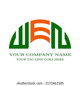 WEN letter logo creative design with vector graphic