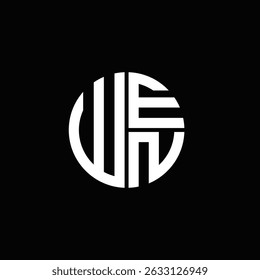 WEN logo WEN icon WEN monogram WEN letter minimalist Circle flat Unique modern abstract logo design.
