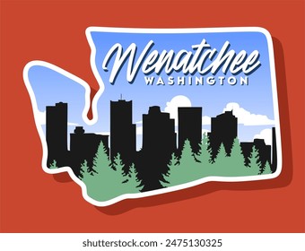 wenatchee washington with blue sky background