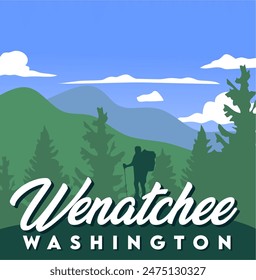 wenatchee washington with blue sky background