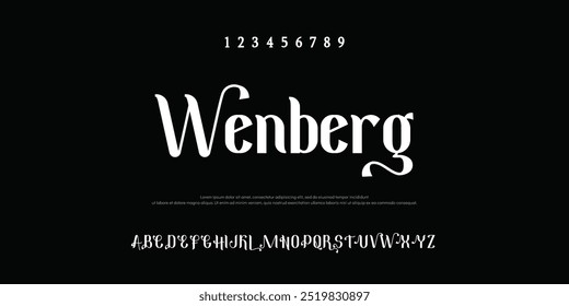 Fonte Moderna Condensada Wenberg. Alfabeto maiúsculo e numérico tipografia urbano estilo condensado fontes para moda, esporte, tecnologia, digital, música, filme, design de logotipo, vetor