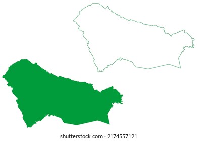 Wenceslau Guimaraes municipality (Bahia state, Municipalities of Brazil, Federative Republic of Brazil) map vector illustration, scribble sketch Wenceslau Guimaraes map