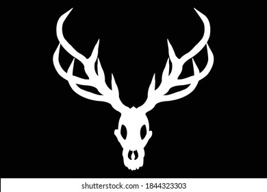 Wendigo vector horror background with deer head and antlers