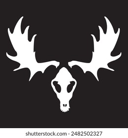 Wendigo vector with moose antlers and a coyote skull 