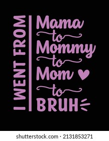 I WENT FROM MAMA TO MOMMY TO MOM TO BRUH