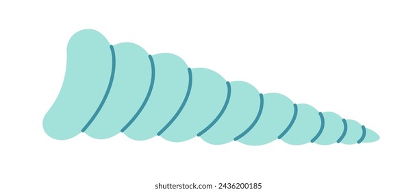 Wentletrap Seashell. Hand drawn  Cartoon style flat illustration seashell isolated on white background. Vector illustration