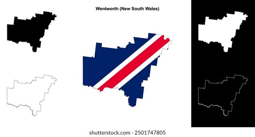 Wentworth (New South Wales) outline map set