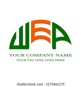 WEP letter logo creative design with vector graphic