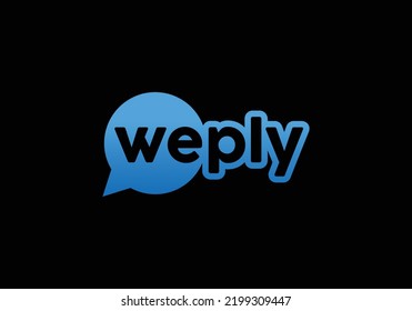WePly Communication Messaging Chatting Speech Bubble SMS Reply Comment Logo Design Concept