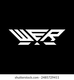 WER Schriftlogo Vektorgrafik Design, WER schlicht und modern Logo. WER Luxuriöses Alphabet-Design  