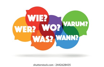 "Wer, wann, was, wo, wie, warum" : "Who, when, what, where, how, why" en alemán