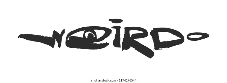 Werdo. Lettering hand-drawn illustration isolated on white