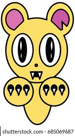 Were Bear Ghost Monster Vector Illustration