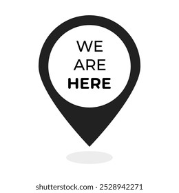 We're here location symbol set. Pin map location icons. Vector illustration.