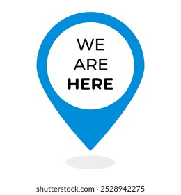 We're here location symbol set. Pin map location icons. Vector illustration.