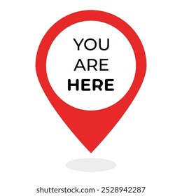 We're here location symbol set. Pin map location icons. Vector illustration.