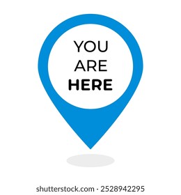 We're here location symbol set. Pin map location icons. Vector illustration.