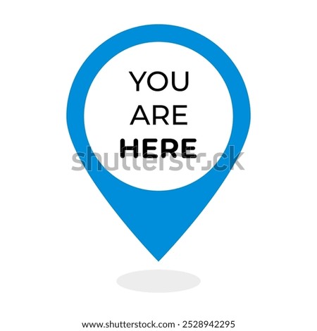 We're here location symbol set. Pin map location icons. Vector illustration.