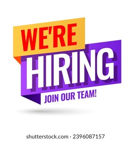 We're hiring. An ad for an advertising campaign at retail on the day of purchase. vector illustration