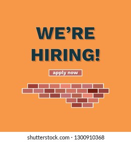 We're Hiring Announcement With Bricks
