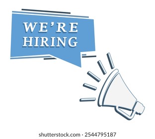 We're Hiring an announcement megaphone vector design