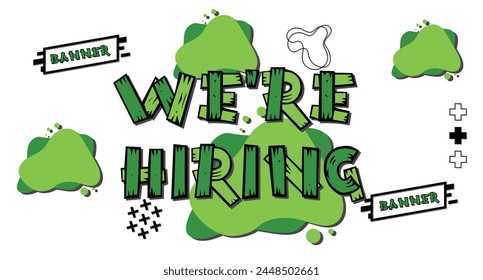 We're hiring banner. Banner design  poster. Vector design illustration.
