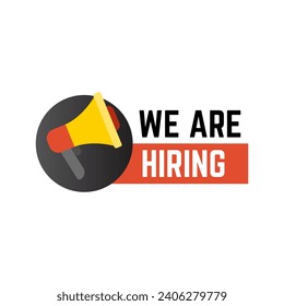 We're Hiring Banner Template. Business Recruiting Concept. Open Vacancy Design Template