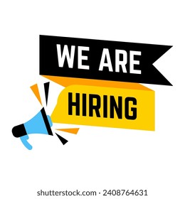 We're Hiring Banner Template. Business Recruiting Concept. Open Vacancy Design Template