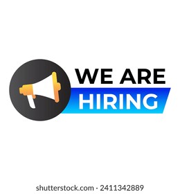 We're Hiring Banner Template. Business Recruiting Concept. Open Vacancy Design Template