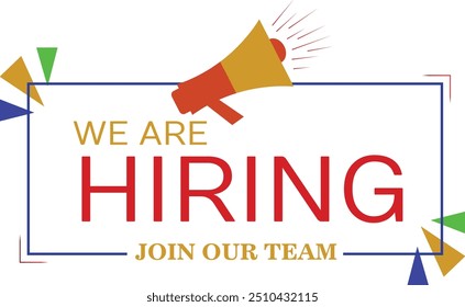We're Hiring Banner Template. Business Recruiting Concept. Open Vacancy Design Template
