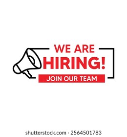 We're Hiring Banner Template. Business Recruiting Concept. Open Vacancy Design Template
