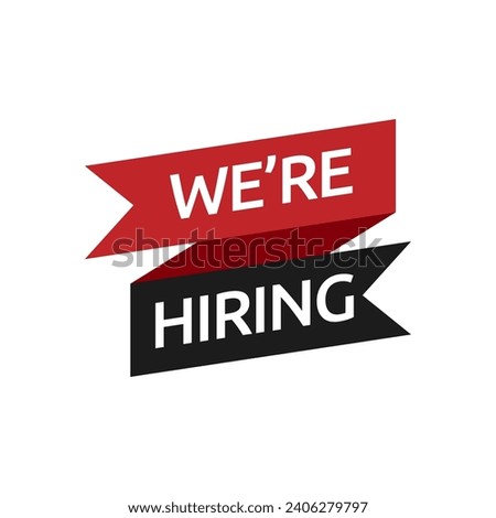 We're Hiring Banner Template. Business Recruiting Concept. Open Vacancy Design Template