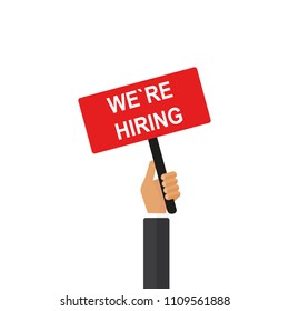 We`re Hiring banner, vector icon