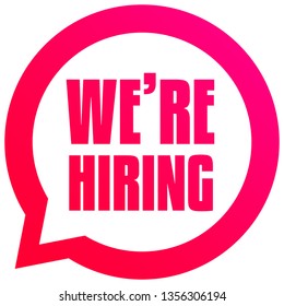 We're Hiring Bubble Tag
