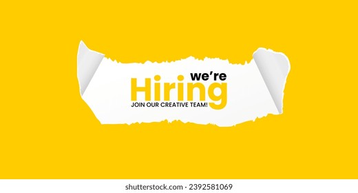 We're hiring Creative. open vacancy design template. We are hiring creative ads.  Hiring poster.