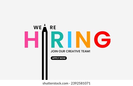 We're hiring Creative. open vacancy design template. We are hiring creative ads.  Hiring poster.