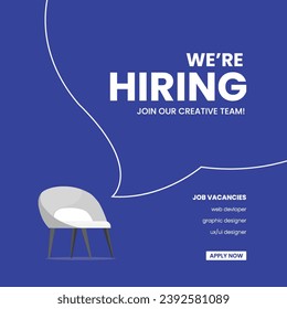 We're hiring Creative. open vacancy design template. We are hiring creative ads.  Hiring poster.