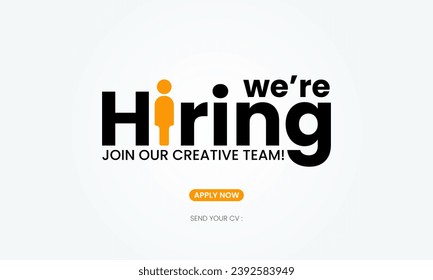  We're hiring Creative. open vacancy design template. Hiring design for social media ads. We are hiring creative ads.